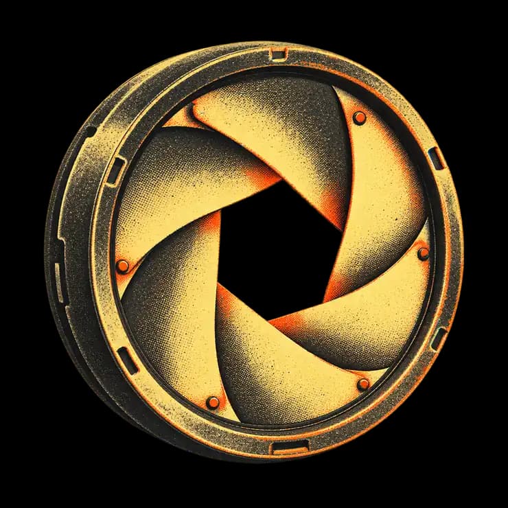 Risograph-printed aperture blades