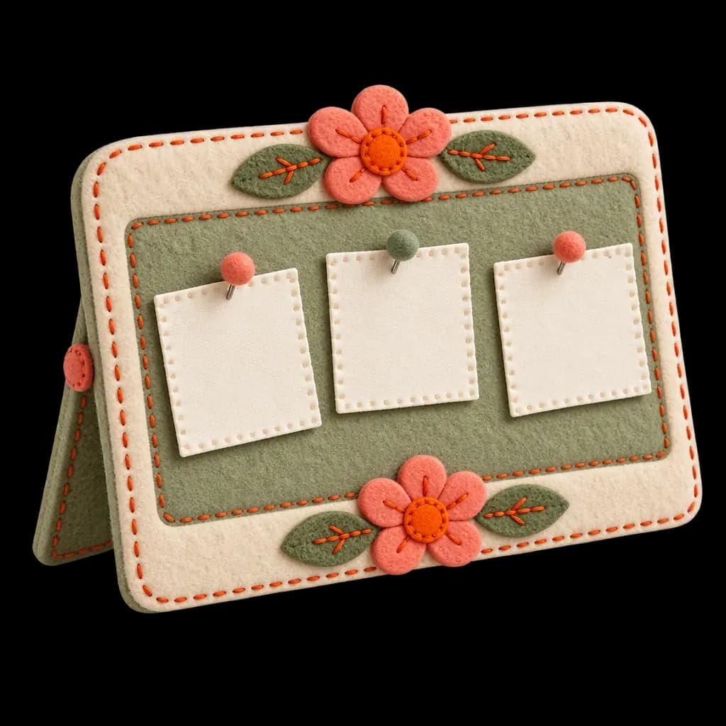 A small felt pushpin board