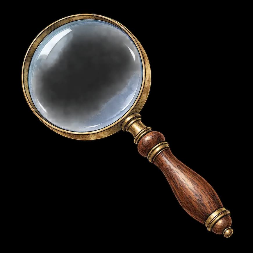 A watercolour magnifying glass