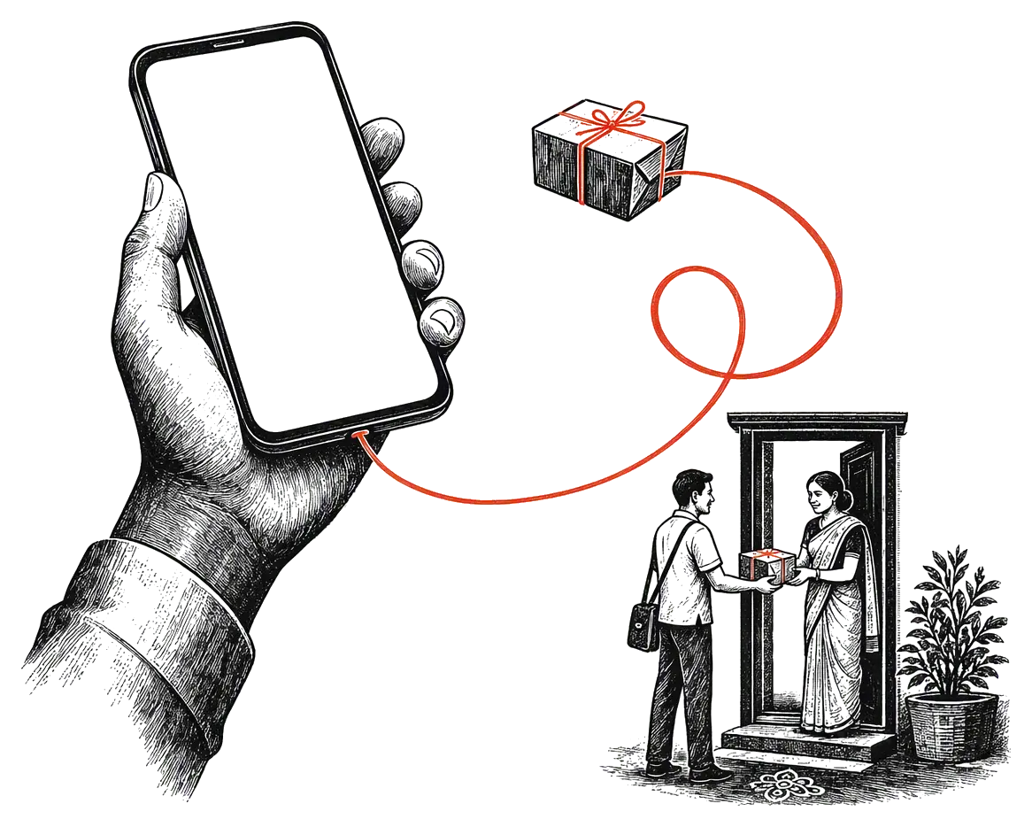 E-commerce customer on mobile phone