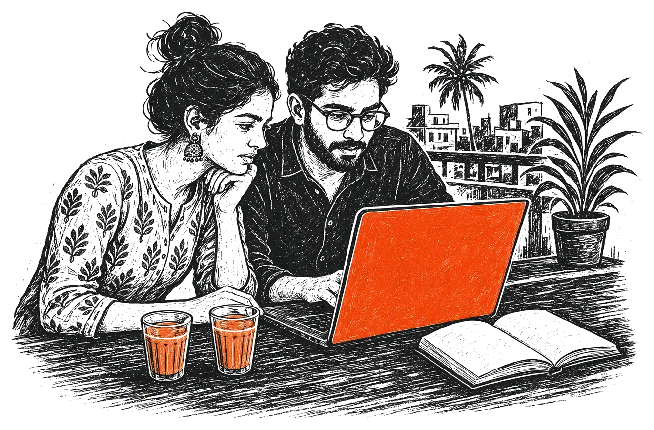 Startup team collaborating