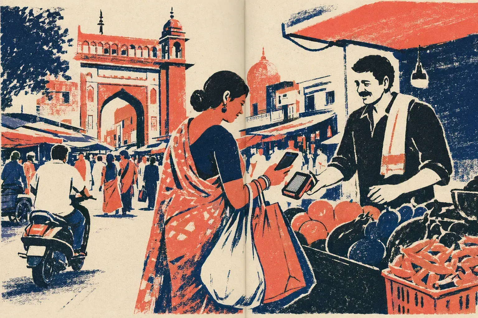 Indian market shopping