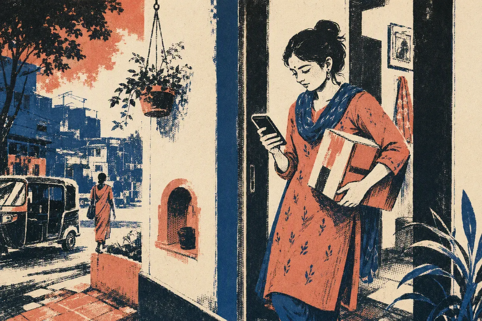Customer checking order on mobile