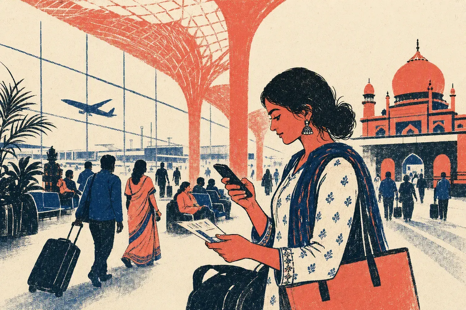 Traveller at airport