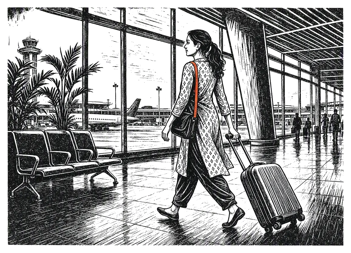 Traveller at airport